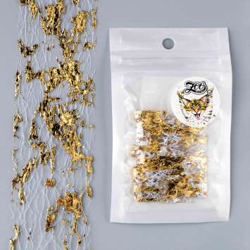 1582 Фольга "Сетка поталь" 4*25 см белый/золото