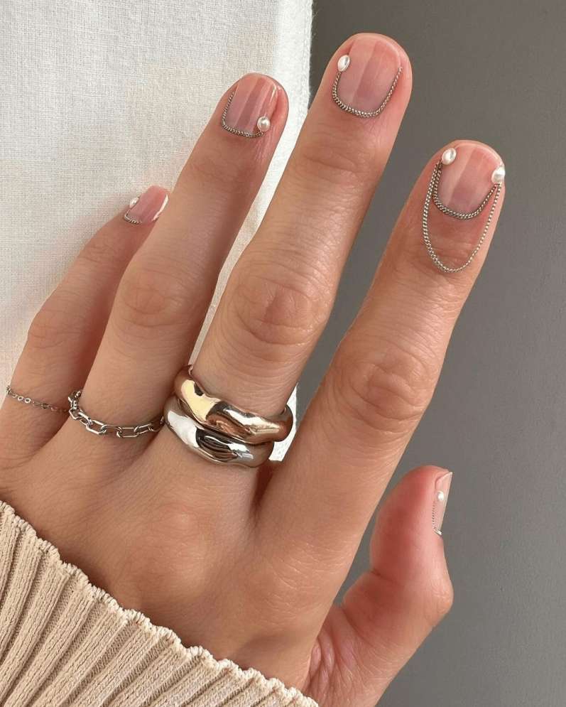 1779 Цепь для маникюра 0,8 мм серебро (50 см)