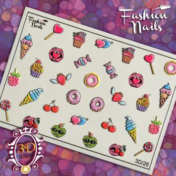 Fashion Nails Слайдер-дизайн 3D № 26