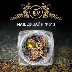 Rio Profi Nail дизайн в банке (стразы, металлические украшения, прозрачные бульонки) №12