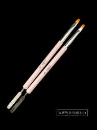 Кисть для полигеля розовая "круглая" Soline №4