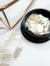 Мраморная слюда крупная Арт.5224 (молочный ванильный)