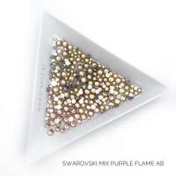 Стразы Swarovski PURPLE FLAME AB MIX 144 шт (микс размеры)            