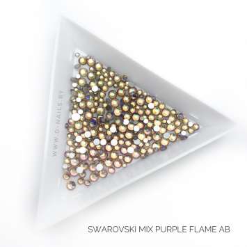 Стразы Swarovski PURPLE FLAME AB MIX 144 шт (микс размеры)            