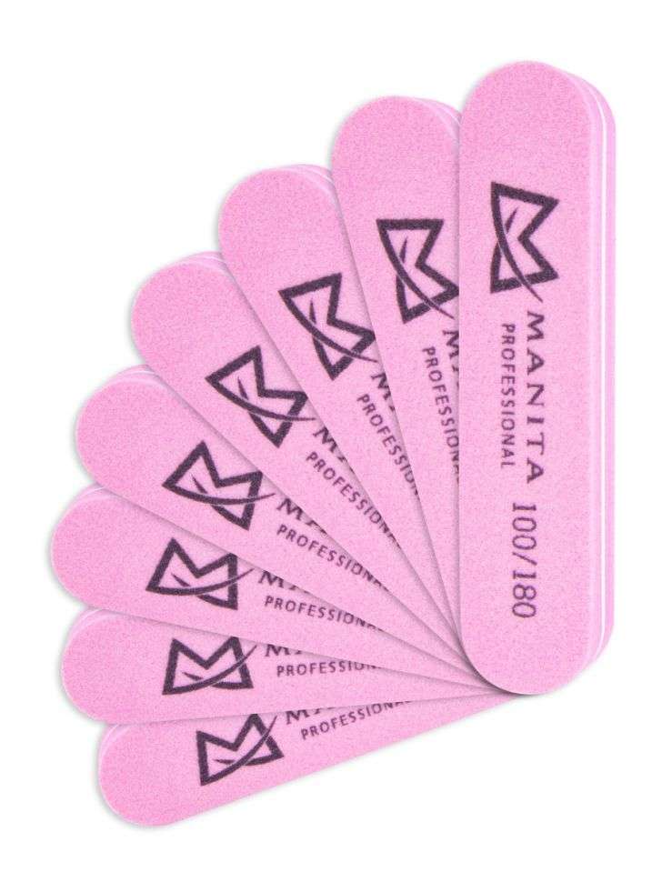 Бафик овал мини MANITA PROFESSIONAL 100/180 грит, РОЗОВЫЙ