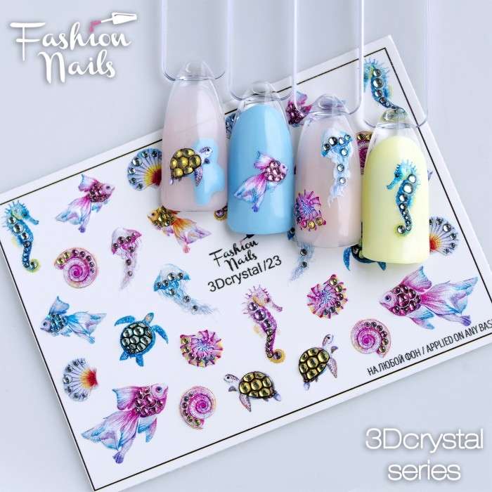 Fashion Nails Слайдер-дизайн 3D CRYSTAL № 23