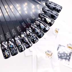 1452 Фольга переводная 4*50 см новогодняя прозрачная серебро