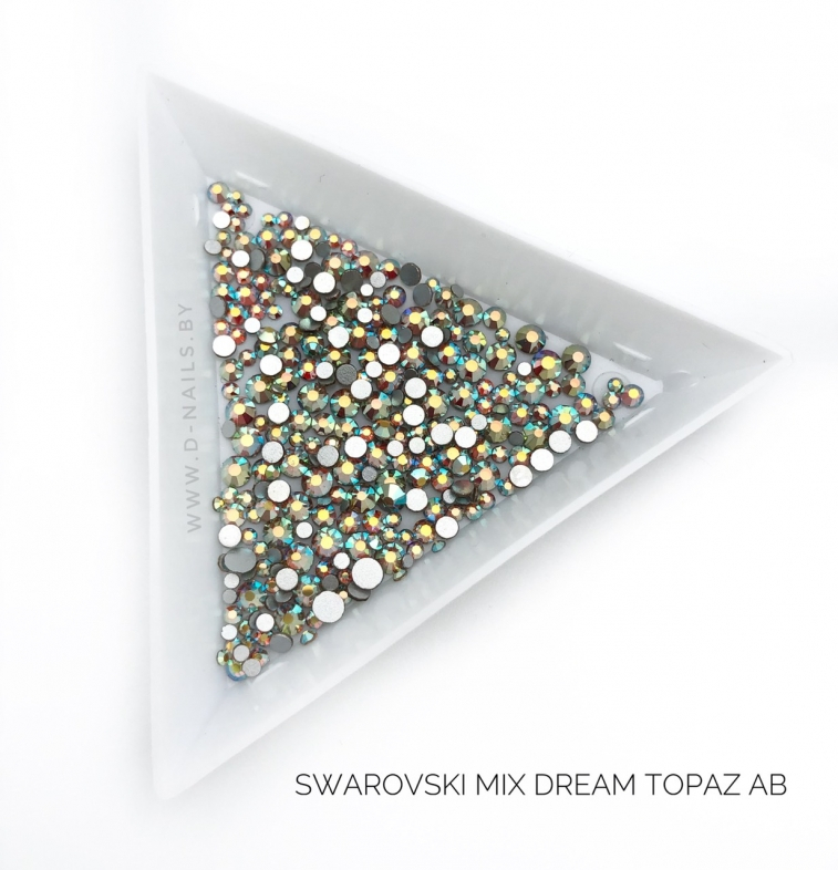 Стразы Swarovski DREAM TOPAZ AB MIX 144 шт (микс размеры)        