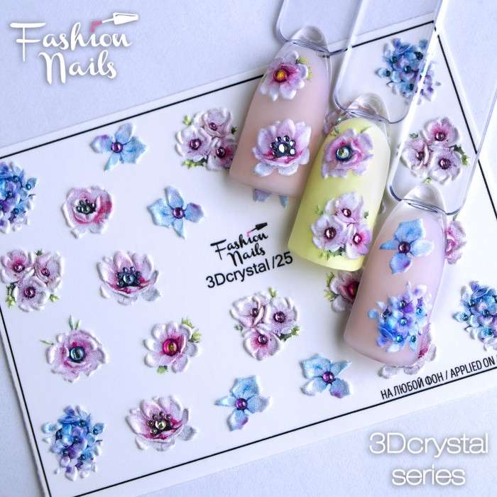 Fashion Nails Слайдер-дизайн 3D CRYSTAL № 25