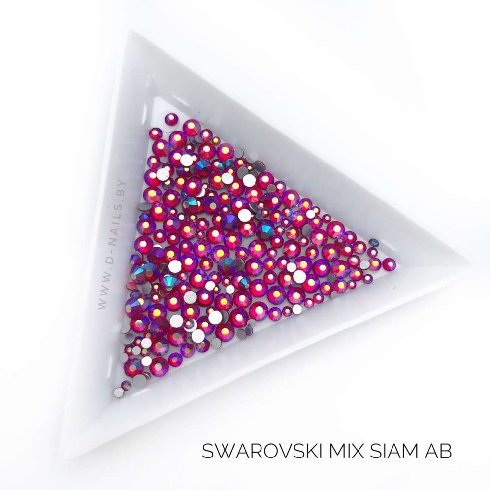Стразы Swarovski SIAM AB MIX 144 шт (микс размеры)   