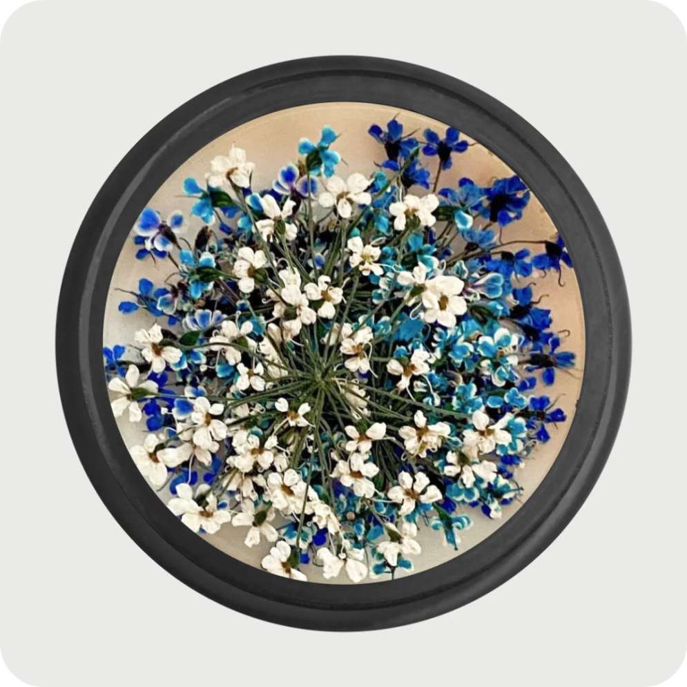 Сухоцветы микс 5450 (голубой, белый, синий, фиолетовый, бирюзовый)