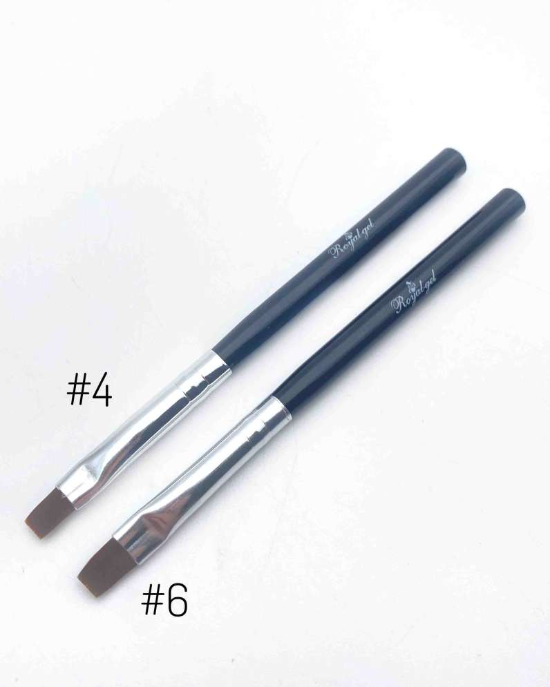 Кисть для геля Royal №4 черная с короткой ручкой — для комфортной работы