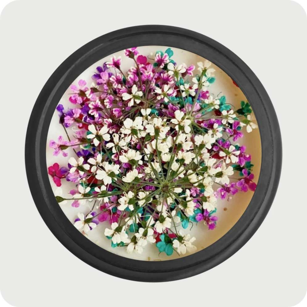 Сухоцветы микс 5451 (белый, бирюзовый, фиолетовый, розовый, фуксия)