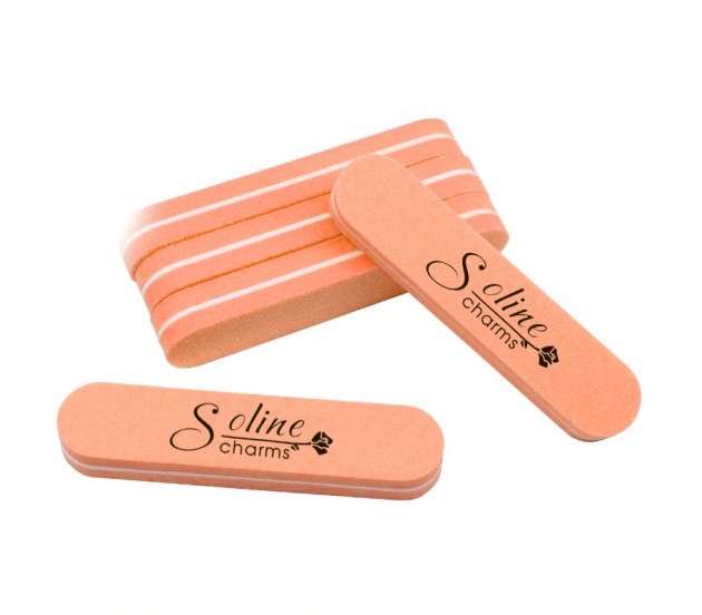 Пилка-баф (шлифовщик) Soline Charms - овал мини 100/180 оранжевая