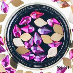 Декоративный камень Hanami Большая капля/Груша, розовый 20 шт.