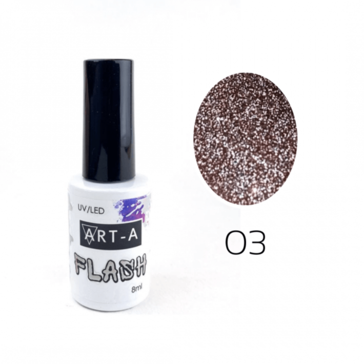 Светоотражающий гель-лак Art-A серия Flash 003, 8ml  