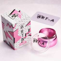 Штамп розовый мини, силиконовый 3,5 см. +скрапер  