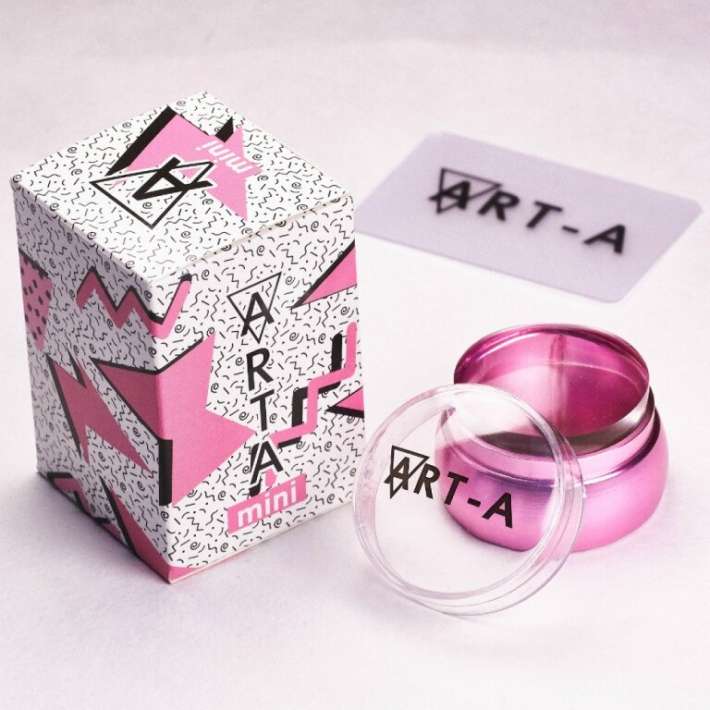 Штамп розовый мини, силиконовый 3,5 см. +скрапер  