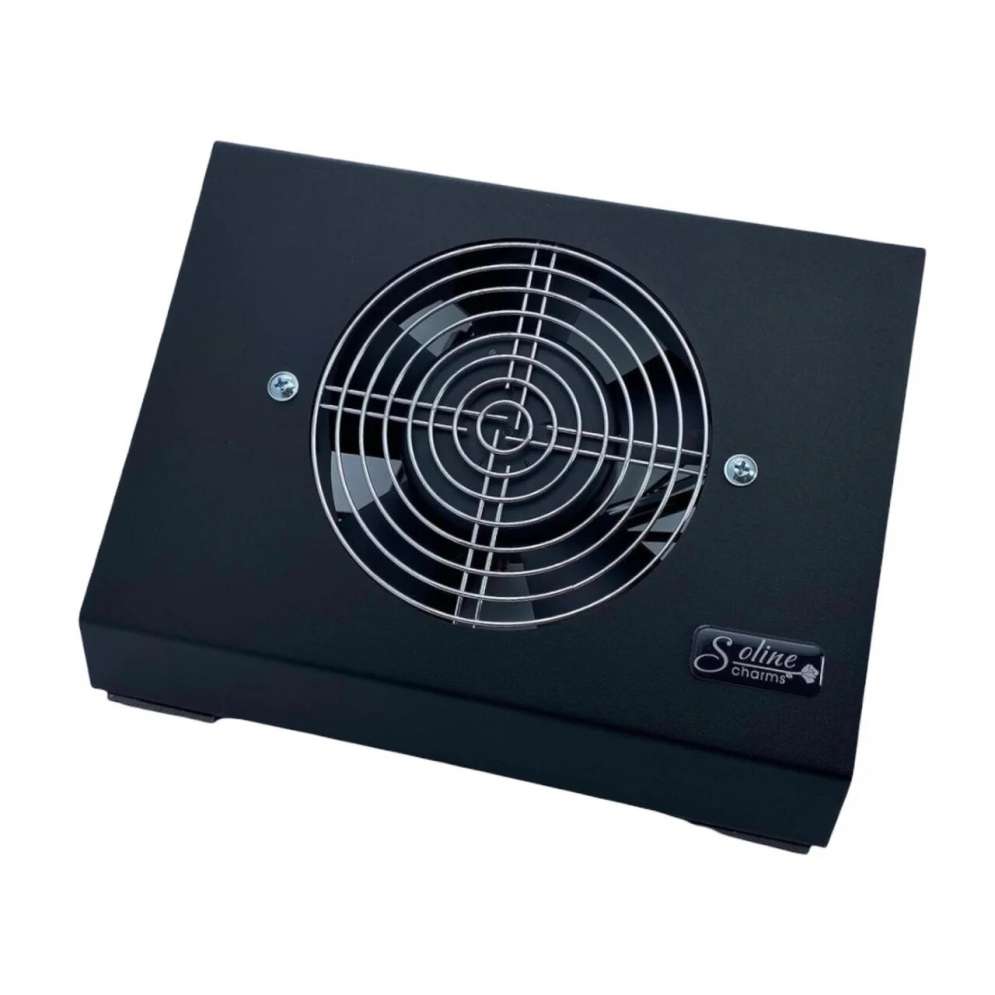 Пылесос настольный металлический для маникюра 60W Soline Charms (черный) 