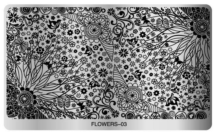 Большой диск для стемпинга (16.2*10.2 см) №FLOWERS-03