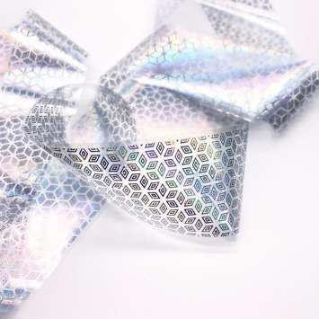 1468 Фольга переводная 4*50 см хром голография кубики 