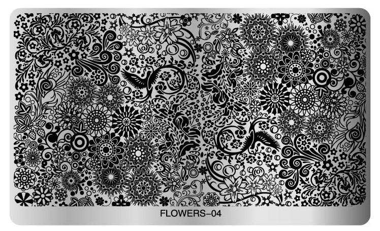 Большой диск для стемпинга (16.2*10.2 см) №FLOWERS-04