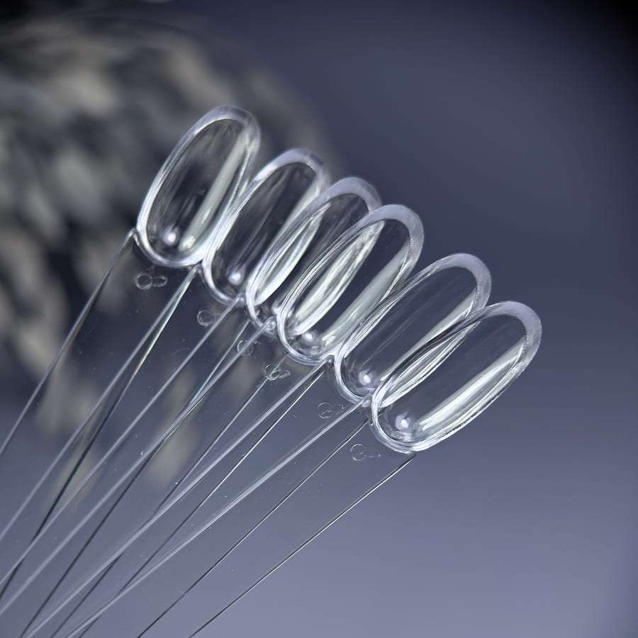 Типсы на кольце миндаль "с бортиком", 50 шт (прозрачный)  