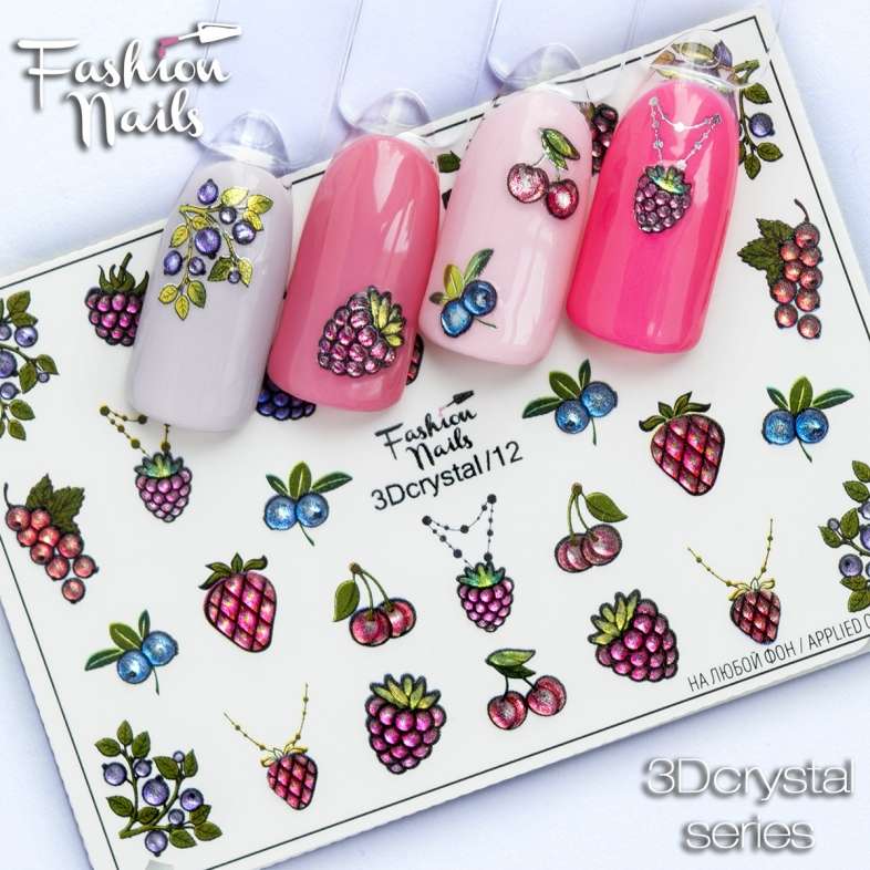 Fashion Nails Слайдер-дизайн 3D CRYSTAL № 12
