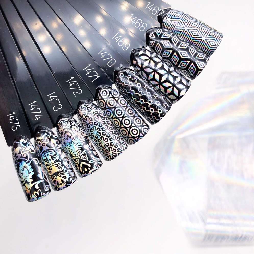 1469 Фольга переводная 4*50 см хром голография звезда