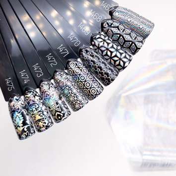 1470 Фольга переводная 4*50 см хром голография кружево