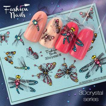 Fashion Nails Слайдер-дизайн 3D CRYSTAL № 8