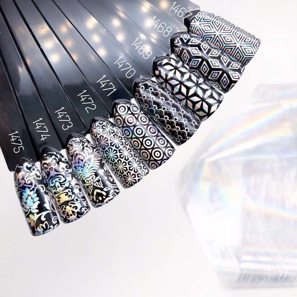 1471 Фольга переводная 4*50 см хром голография кружочки