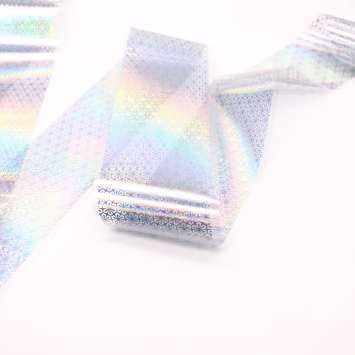 1472 Фольга переводная 4*50 см хром голография снежинки