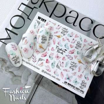 Fashion Nails Слайдер-дизайн WHITE № 103