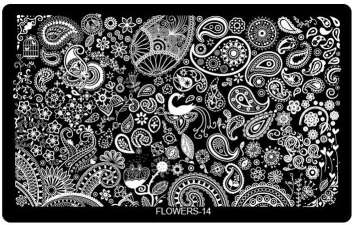 Большой диск для стемпинга (16.2*10.2 см) №FLOWERS-14