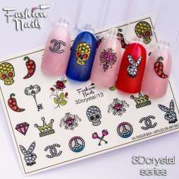 Fashion Nails Слайдер-дизайн 3D CRYSTAL № 13