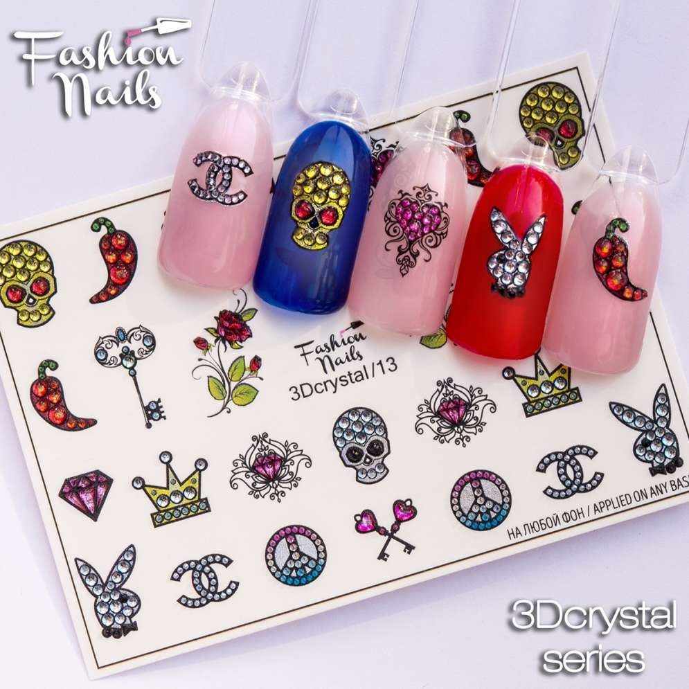 Fashion Nails Слайдер-дизайн 3D CRYSTAL № 13