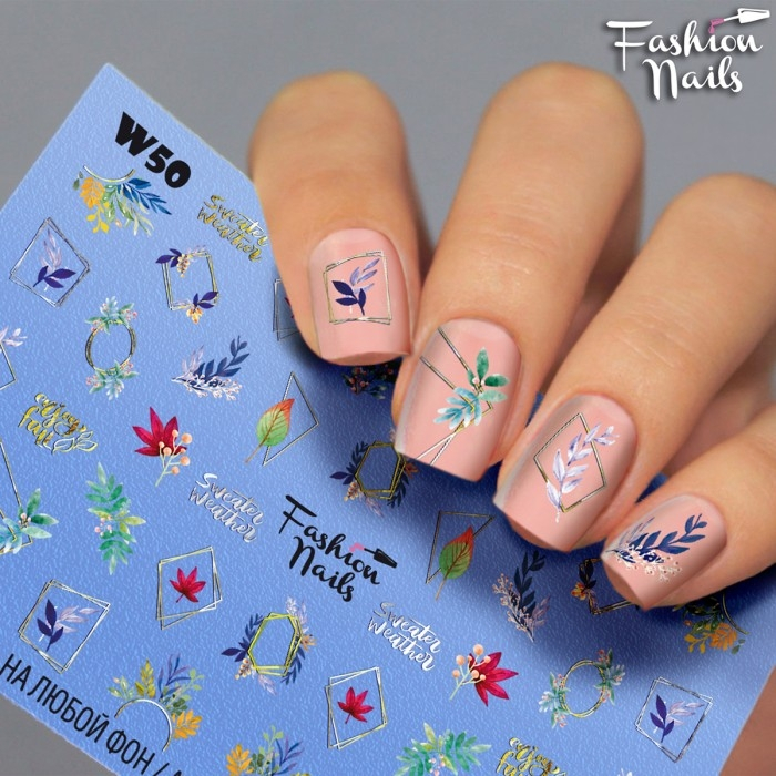 Fashion Nails Слайдер-дизайн WHITE № 50