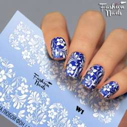 Fashion Nails Слайдер-дизайн WHITE № 1
