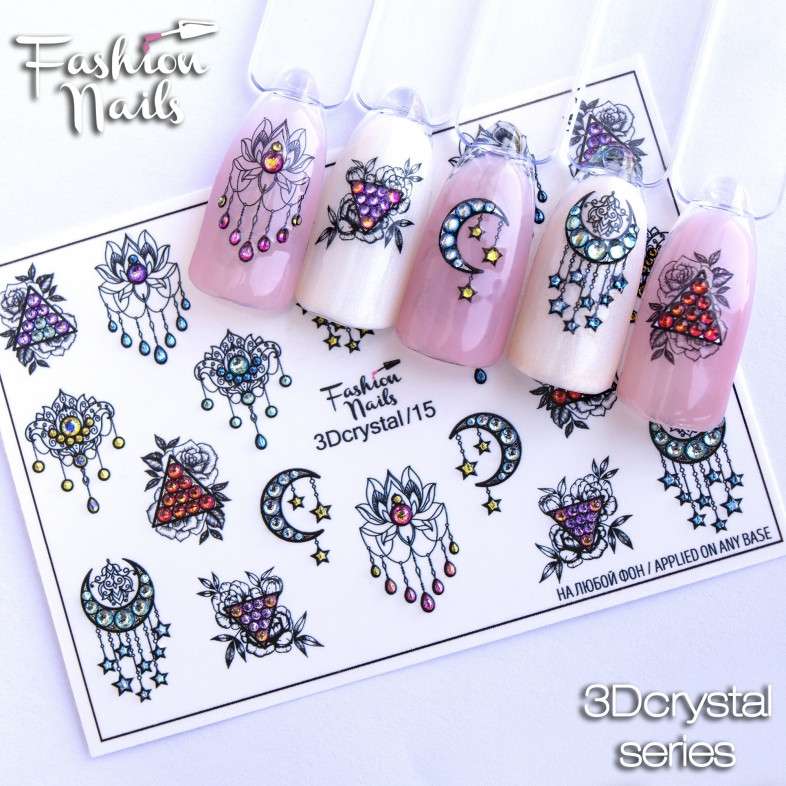 Fashion Nails Слайдер-дизайн 3D CRYSTAL № 15