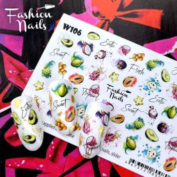 Fashion Nails Слайдер-дизайн WHITE № 106