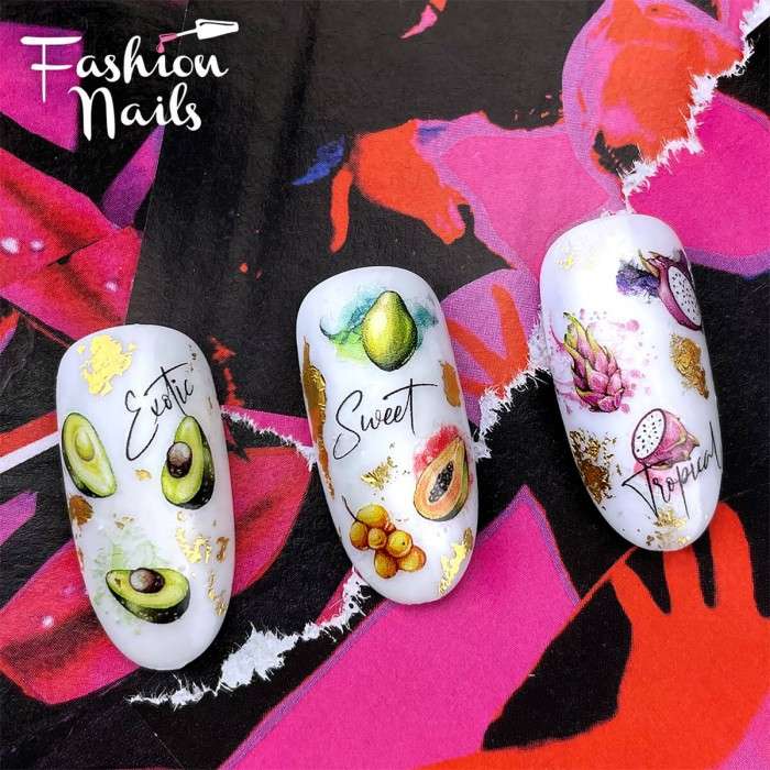 Fashion Nails Слайдер-дизайн WHITE № 106
