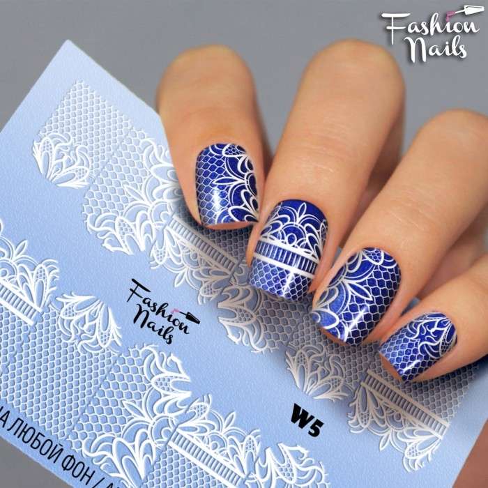 Fashion Nails Слайдер-дизайн WHITE № 5