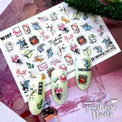 Fashion Nails Слайдер-дизайн WHITE № 107