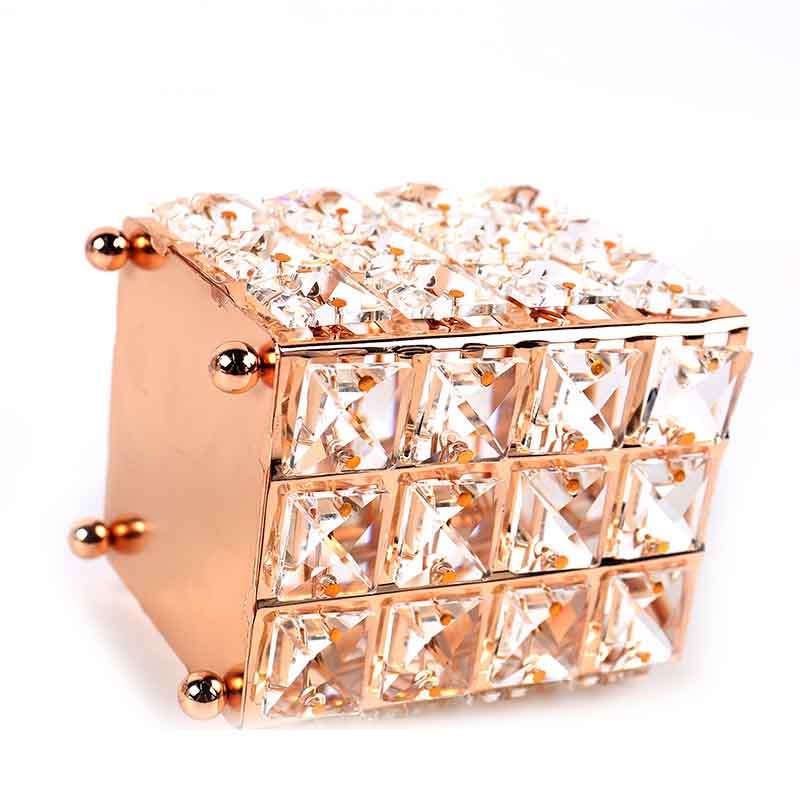 Подставка для кистей с кристаллами золотая