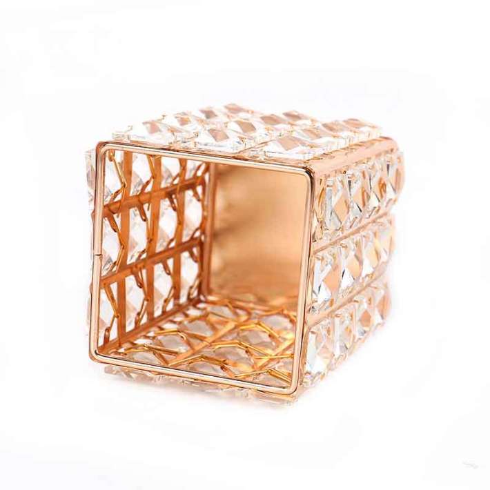 Подставка для кистей с кристаллами золотая