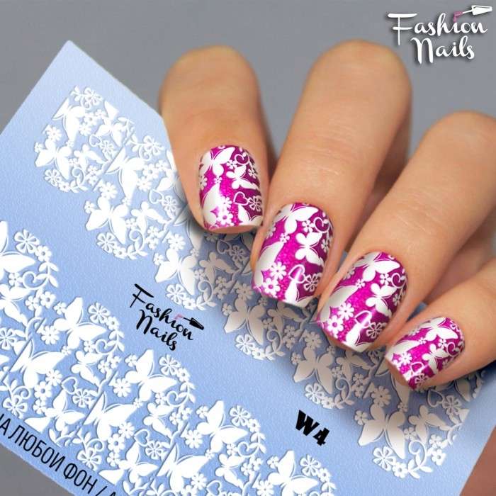 Fashion Nails Слайдер-дизайн WHITE № 4