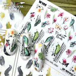 Fashion Nails Слайдер-дизайн WHITE № 108