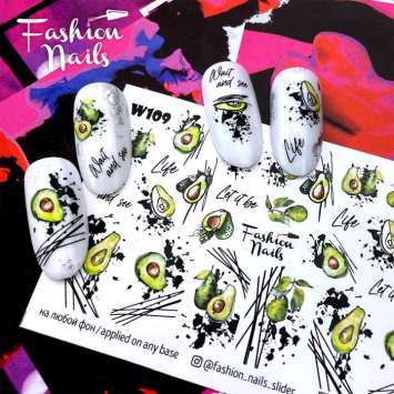 Fashion Nails Слайдер-дизайн WHITE № 109