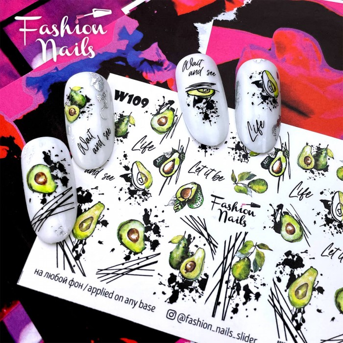Fashion Nails Слайдер-дизайн WHITE № 109